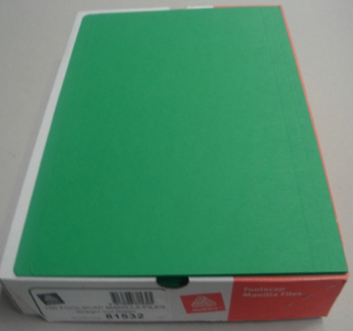 Avery 81532 Green Manilla Folder Foolscap Box 100